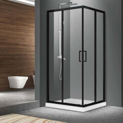 Fluminia Cabina de dus patrata Fluminia Hector N cu usi culisante 80x80 cm negru (S02RE02BL 80X200)