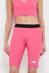 The North Face pantaloni scurti sport Mountain Athletics femei, culoarea roz, neted, medium waist PPYX-SZD094_43X