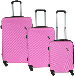 Rhino Barcelona rózsaszín 4 kerekű 3 részes bőrönd szett (barcelona-szett-pink)