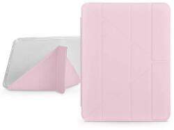 DEVIA ST378324 Devia Apple iPad 10.9 (2022) tablet tok, Gremlin Series, műbőr, Apple Pencil tartóval, rózsaszín-füst átlátszó hátlappal (ST378324)