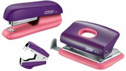 Rapid Tűzõgép, lyukasztó és kapocskiszedõ szett, 10 lap, RAPID "F5 Mini", lila/barack (3 db) (E5000372)