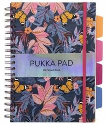 Pukka Pad Spirálfüzet, B5, vonalas, 100 lap, PUKKA PAD "Project Book Bloom", vegyes minta