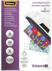 Fellowes Meleglamináló fólia, 80 mikron, A3, fényes, 100 db, FELLOWES (100 db) (IFW53062)