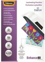 Fellowes Meleglamináló fólia, 80 mikron, A4, fényes, 100 db, FELLOWES (100 db) (IFW53061)