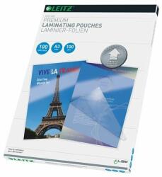 LEITZ Meleglamináló fólia, 100 mikron, A3, fényes, UDT technológiával, LEITZ "iLam" (100 db) (E74870000)