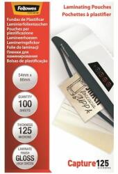 Fellowes Meleglamináló fólia, 125 mikron, 54x86 mm, fényes, 100 db, FELLOWES (100 db) (IFW53063)