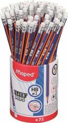 Maped Grafitceruza radírral ceruzatartó, HB, háromszögletű, MAPED "Black`Peps Navy" (72 db)