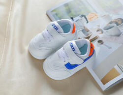 SuperBaby Adidasi albi cu albastru si portocaliu - Kebel