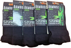 Szuntex zokni SZUNTEX bambusz Gyógyzokni gumi nélküli fekete színben 5 PÁR 45-46 46172
