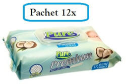 PURE Pachet 12 x Servetele Umede PURE premium, 64buc (768 buc)