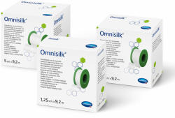 HARTMANN Plasture hipoalergen pe suport de matase Omnisilk 1.25cmx9.2m, 1 bucata, Hartmann - minifarmonline
