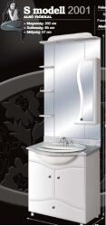 GUIDO „S MODELL 2005 komplett fürdőszoba bútor alsó fiókkal Márvány, Sima tükörrel