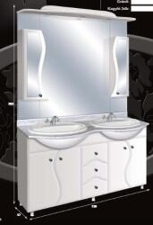 GUIDO „S MODELL 2007 komplett fürdőszoba bútor márvány lappal, Sima tükörrel