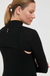 Patrizia Pepe gyapjú pulóver könnyű, női, fekete, félgarbó nyakú - fekete 40