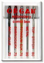 Organ Ace combi broderie, titanium, metal, top stitch si anti-glue Organ Combi Box (55118000) - masinidecusut