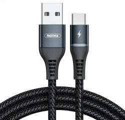 REMAX Cable USB-C Remax Colorful Light, 1m, 2.4A (black) (RC-152a) - scom