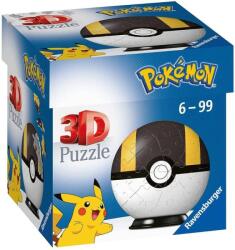 Ravensburger Ravensburger, Pokemon, Pokeball, puzzle 3D, negru, 54 piese