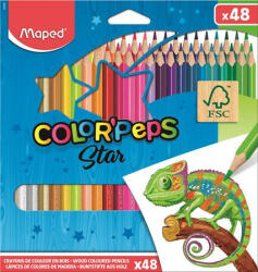 Maped Színes ceruza készlet, háromszögletű, MAPED "Color'Peps Star", 48 különböző szín (COIMA832048)