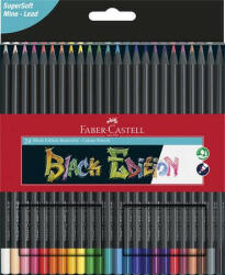  Színes ceruza készlet, háromszögletű, FABER-CASTELL "Black Edition", 24 különböző szín (COTFC116424)