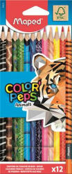 Maped Színes ceruza készlet, háromszögletű, MAPED "Color'Peps Animal", 12 különböző szín (COIMA832212)