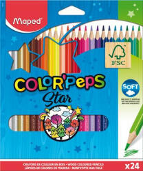 Maped Színes ceruza készlet, háromszögletű, MAPED "Color'Peps Star", 24 különböző szín (COIMA183224)