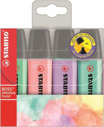 Szövegkiemelő készlet, 2-5 mm, STABILO "BOSS original Pastel2", 4 különböző szín (COTST7042)