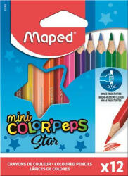 Maped Színes ceruza készlet, háromszögletű, MAPED "Color'Peps Star Mini", 12 különböző szín (832500)