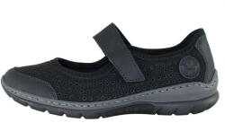 RIEKER Pantofi dama, Rieker, L32B5-00-Negru, casual, piele ecologica, cu talpa joasa, negru (Marime: 40)