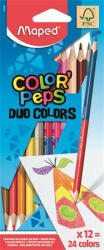 Maped Színes ceruza készlet, kétvégű, háromszögletű, MAPED "Color'Peps Duo", 24 különböző szín (COIMA829600)