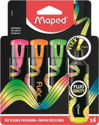 Maped Szövegkiemelő készlet, 1-5 mm, MAPED "Fluo Peps Flex", 4 különböző szín (COIMA740300)