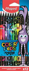 Maped Színes ceruza készlet, háromszögletű, MAPED "Color'Peps Monster", 12 különböző szín (COIMA862612)