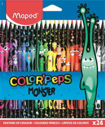 Maped Színes ceruza készlet, háromszögletű, MAPED "Color'Peps Monster" 24 különböző szín (COIMA862624)
