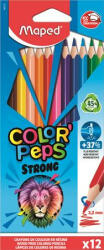 Maped Színes ceruza készlet, háromszögletű, MAPED "Color'Peps Strong", 12 különböző szín (COIMA862712)