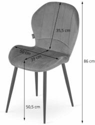 Mercaton Skandináv stílusú szék, , Terni, bársony, fém, fekete, 50x62x86 c (MCTART-3553_1)