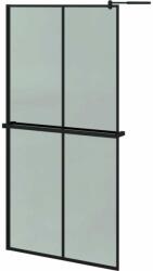 vidaXL Fekete esg üveg és alumínium zuhanyfal polccal 100 x 195 cm (3185477) - pepita