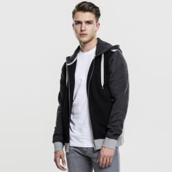 Urban Classics 3- Tone Sweat Zip Hoody black/grey/charcoal