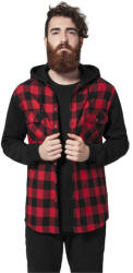 Urban Classics Hooded Checked Flanell Sweat Sleeve Shirt blk/red/bl