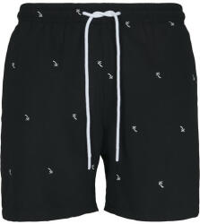 Urban Classics Embroidery Swim Shorts black/palmtree