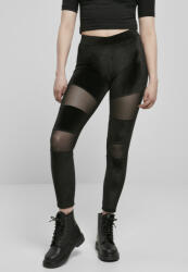 Urban Classics Ladies Velvet Tech Mesh Leggings black