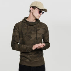 Urban Classics Pulóver Urban Classics High Neck Camo Hoody olive camo