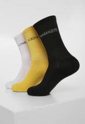 Urban Classics Wording Socks 3-Pack black/white/yellow