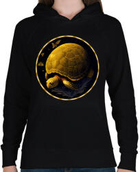 printfashion teknős - Női kapucnis pulóver - Fekete (13840514)