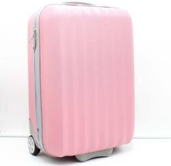 KROKOMANDER rózsaszín / szürke két kerekű kicsi műanyag kabinbőrönd kr-1002-1p