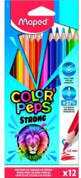 Maped Color Peps Strong set creioane colorate triunghiulare - 12 buc (IMA862712)