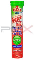 Haas Stevia Vas+c-vitamin+folsav+b6+b12 Vérnarancs ízű Pezsgőtabletta 20db