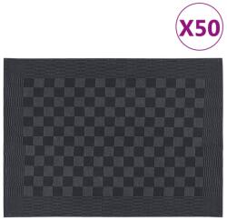 vidaXL 50 db fekete-szürke pamut konyhai törölköző 50 x 70 cm (136278)