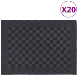 vidaXL 20 db fekete-szürke pamut konyhai törölköző 50 x 70 cm (136277)
