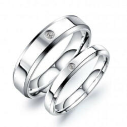 Ékszerkirály Női karikagyűrű, rozsdamentes acél, kristállyal, ezüst, 6-os méret (GJ655_1)