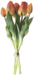  Real touch gumi tulipán, 5 szálas köteg, 30cm magas - Narancssárga (AF041-02)