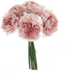 Peónia selyemvirág csokor, 5 szálas, átmérő: 14cm, magasság: 26cm - Rózsaszín (AF003-03)